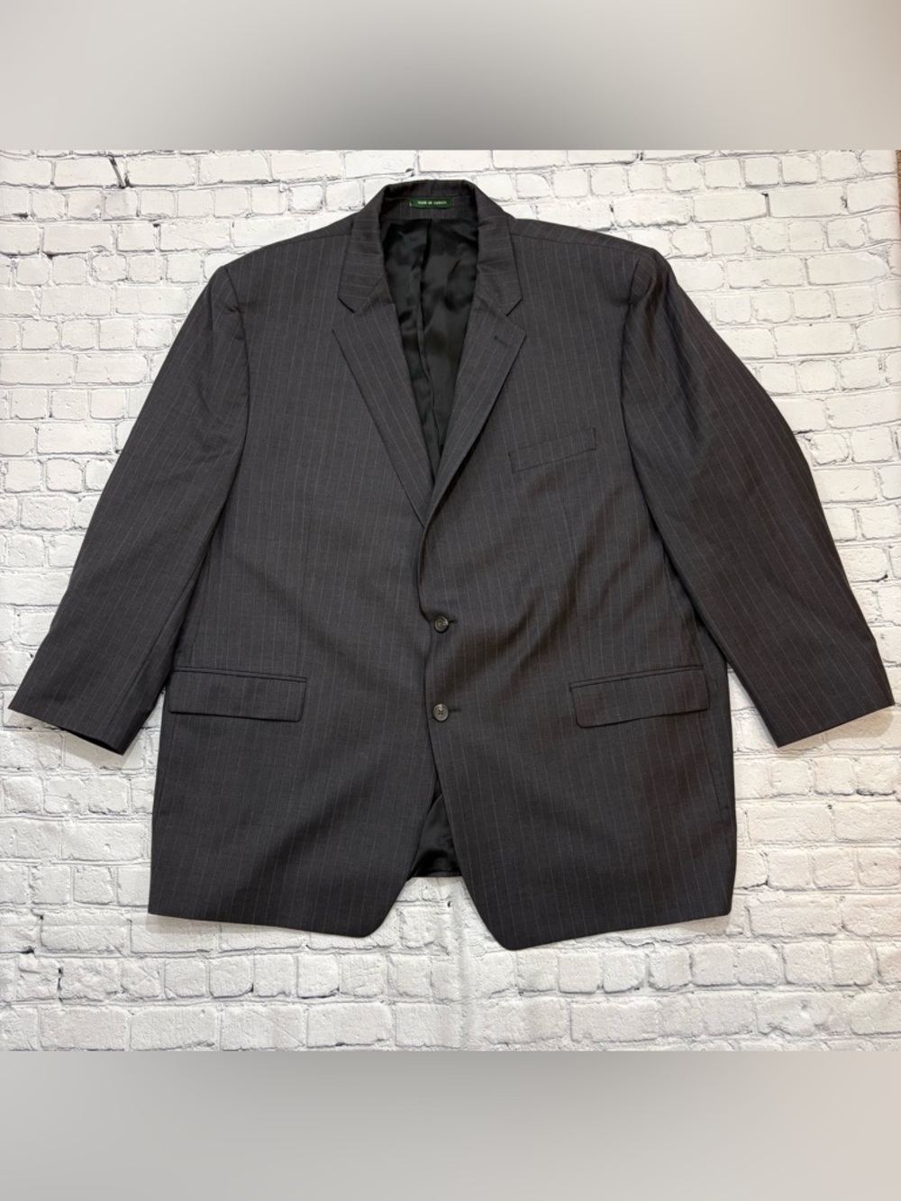 Vintage Lauren Ralph Lauren Woolmark Gray Pinstripe Blazer Coat Men’s Size 54L